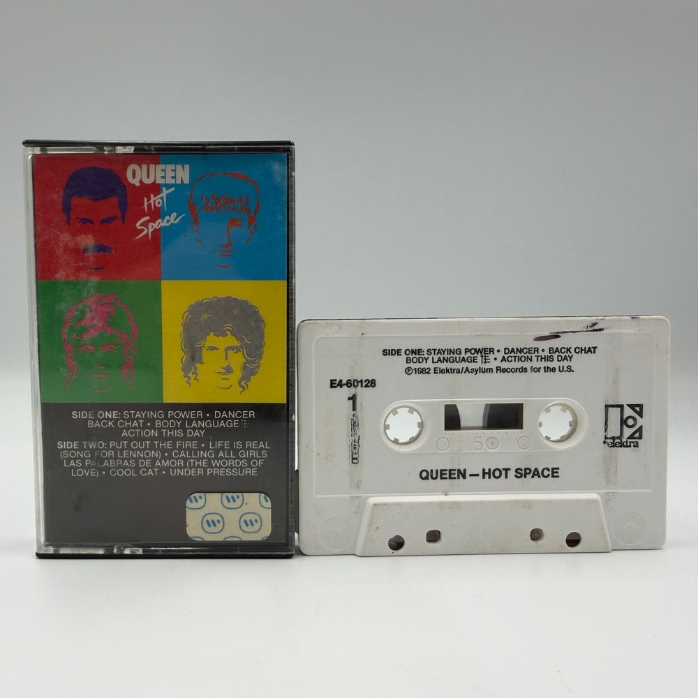 Queen Hot Space Cassette Tape 1982 Elektra E4-60128 Under Pressure David Bowie